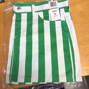 Kelly Green and White Game Bib Fitted Skirt